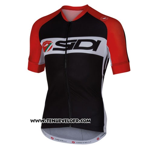 2016 Maillot Ciclismo Castelli SIDI Noir et Rouge Manches Courtes et Cuissard